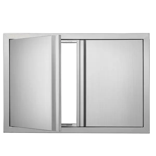 VEVOR BBQ Access Door, 30W x 21H"Double Outdoor Kitchen Door, Oil Stainless Metal Steel, Wall Vertical Door Recessed ...