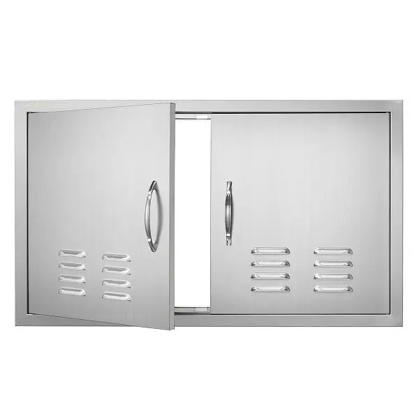 VEVOR BBQ Access Door, 36W x 21H"Double Outdoor Kitchen Door, Stainless Steel, Wall Vertical Door Handles and Vents, ...