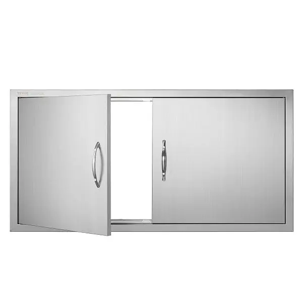 VEVOR BBQ Access Door, 42W x 21H"Double Outdoor Kitchen Door, Stainless Steel, Wall Vertical Door Handles, SMMBSCJMYS...