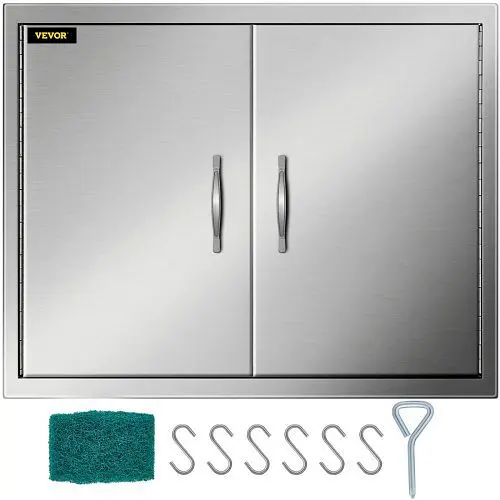 VEVOR BBQ Outdoor Kitchen Doors 30.5x21" Stainless Steel, Cabinets Magnetic Closing System Outdoor Kitchen Island Han...