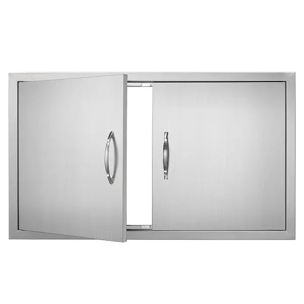 VEVOR Bright BBQ Access Door, 36W x 21H"Double Outdoor Kitchen Door, Stainless Metal Steel, Wall Vertical Door Handle...