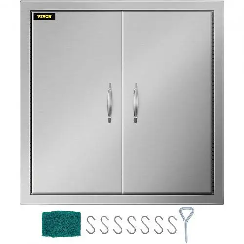 VEVOR Double Walled Access Door 24" Outdoor Kitchen / BBQ Island 304 Stainless Mild Steel, 24-24BXGCFSKM0001V0