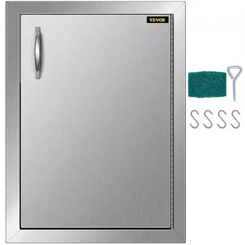 VEVOR Extended-Life 22" x 16" BBQ Access Island Single Door Vertical Walled Doors Stainless Tool Steel, 18YCYJJC...