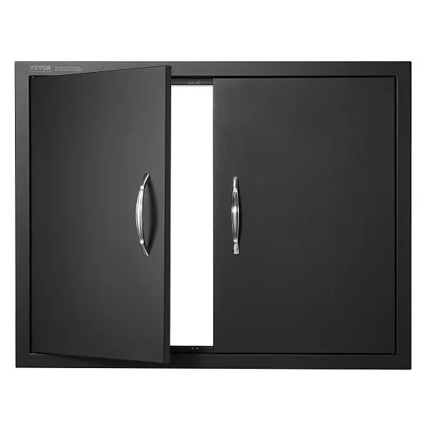 VEVOR Green BBQ Access Door, 31W x 24H"Double Outdoor Kitchen Door, Cold Plate Flush Mount Door, Wall Vertical Door H...