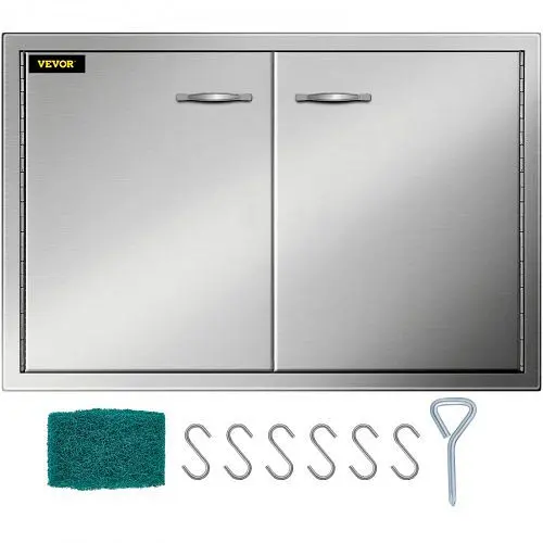 VEVOR Heat-Resistant 33" Stainless Steel Double Access BBQ Door Professional Double Walled Grills, 33X22YCSKCGM00001V0