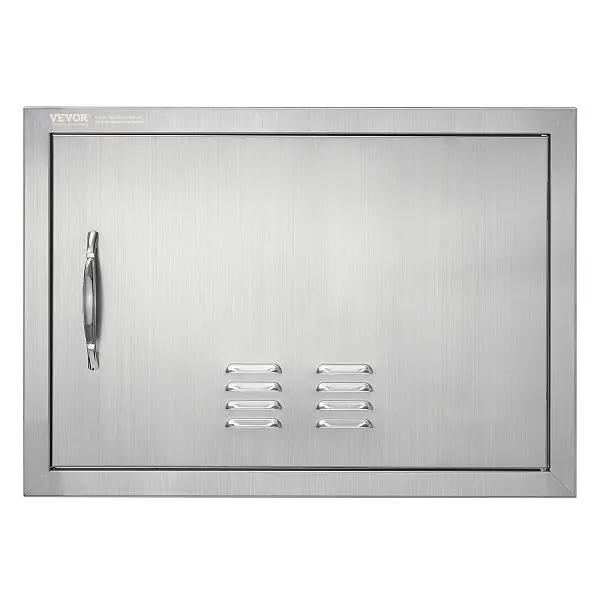 VEVOR High-Visibility BBQ Access Door, 24W x 17H" Single Outdoor Kitchen Door, Stainless Steel, Handle and vents, DMM...