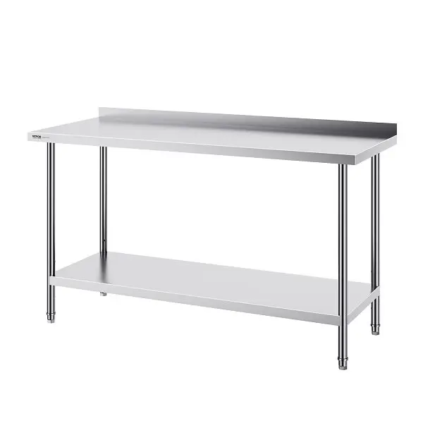 VEVOR 24 x 60 x 36 Inch Stainless Steel Work Table, Commercial Food Prep Worktable Heavy Duty Prep Worktable, CFBXGGZTLCWJ...