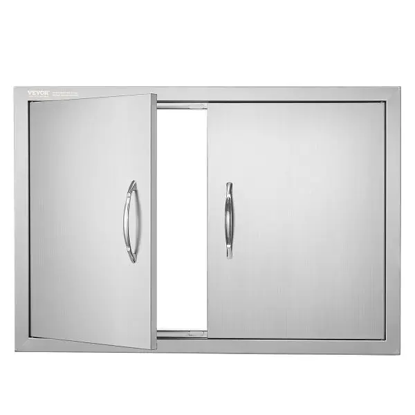 VEVOR Industrial BBQ Access Door, 30W x 21H"Double Outdoor Kitchen Door, Stainless Steel, Wall Vertical Door Handles,...