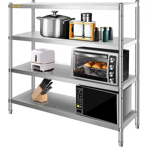 VEVOR Kitchen Shelves Shelf Rack Water-Based Stainless Metal Steel Shelving Arranger Units 60x60 Inch, BXGHJ4C60X18.5YC1V0