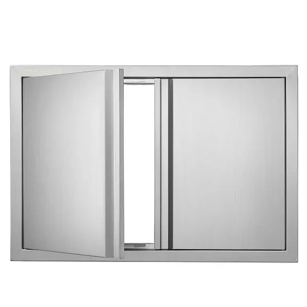 VEVOR Oversized BBQ Access Door, 28W x 19H"Double Outdoor Kitchen Door, Stainless Mild Steel, Recessed Handles, SMABS...