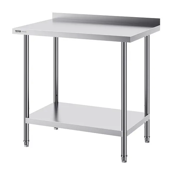 VEVOR Protected 24 x 36 x 36 Inch Stainless Metal Steel Work Table, Commercial Food Prep Worktable Heavy Duty Prep Worktab...