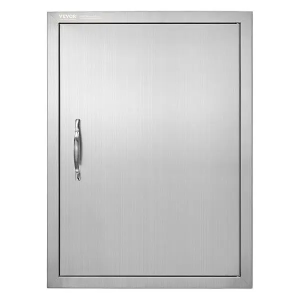 VEVOR Trusted BBQ Access Door, 20W x 27H" Single Outdoor Kitchen Door, Stainless Carbon Steel, Wall Vertical Door Han...
