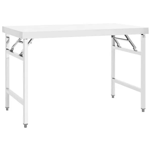vidaXL Kitchen Folding Work Table 47.2"x24"x32" Stainless Steel, 326158